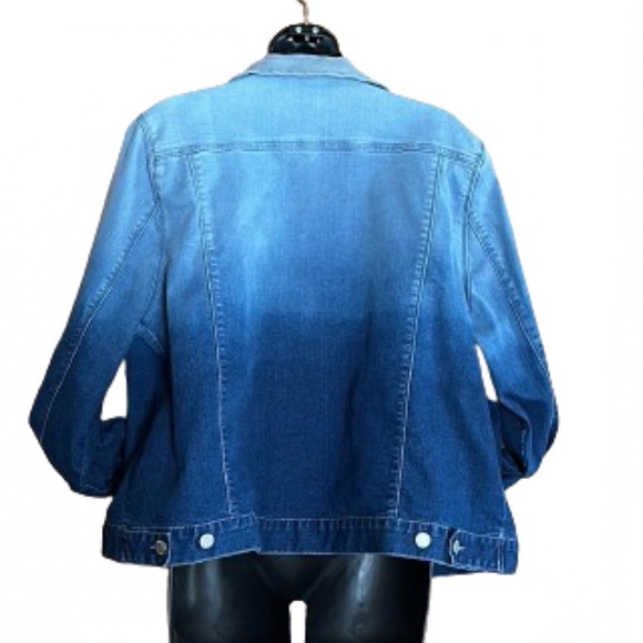 Jessica London Ombré Blue denim jacket size 18W - Picture 3 of 8